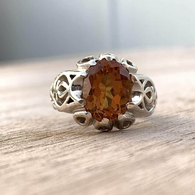Handmade Silver Ring For Men | Alexandrite Rings | AlAliGems | Color Changing Ring | Fully Hand Hammered Size 10 - Al Ali Gems