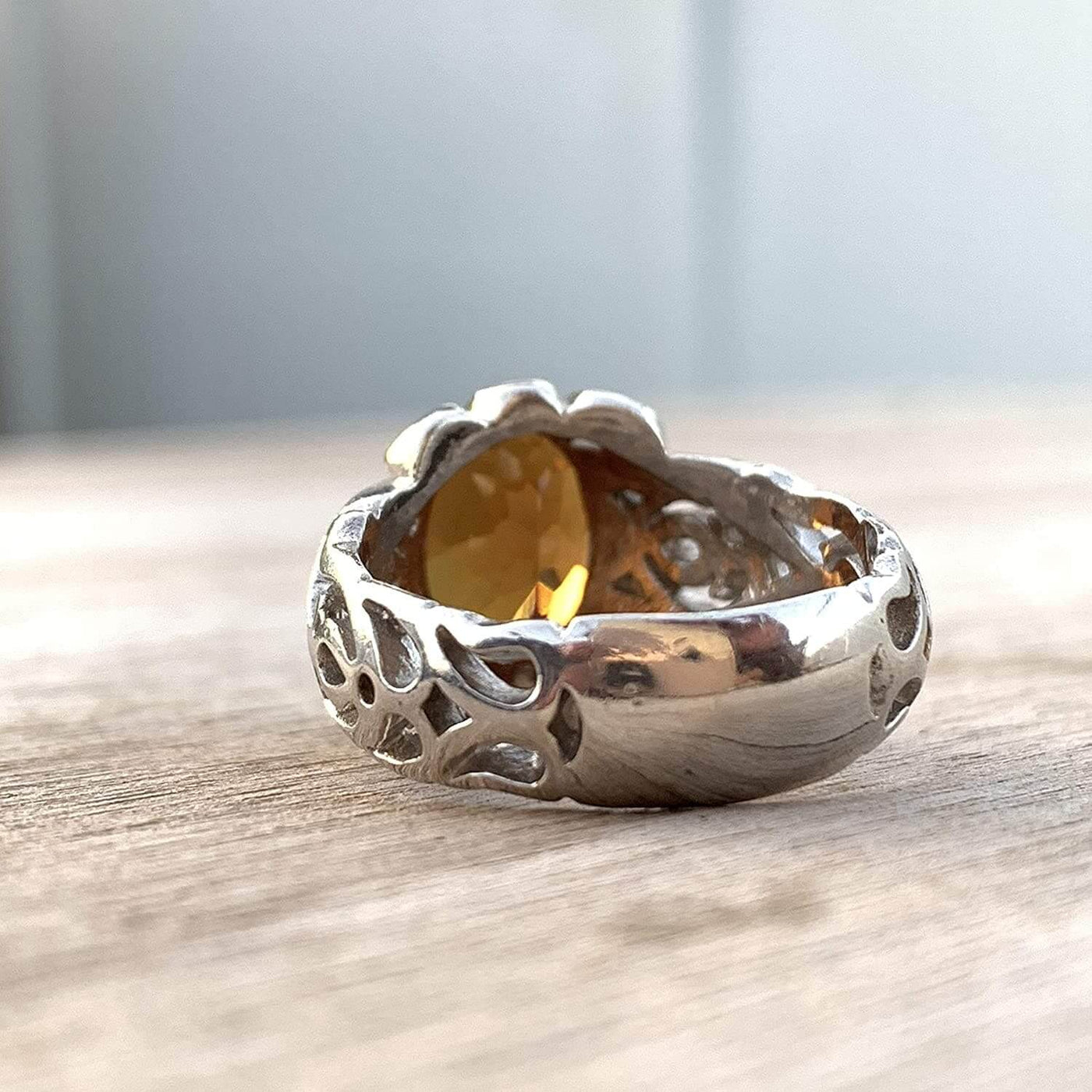 Handmade Silver Ring For Men | Alexandrite Rings | AlAliGems | Color Changing Ring | Fully Hand Hammered Size 10 - Al Ali Gems