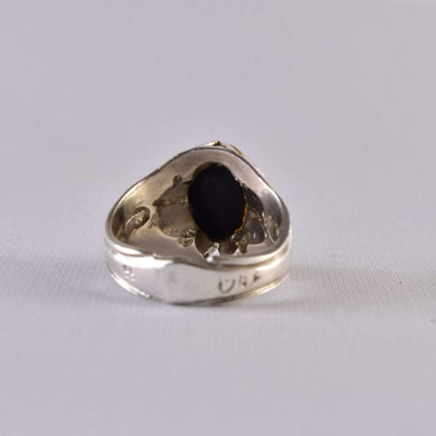 Handmade Sterling Silver Amber Ring for | AlAliGems | Persian Ring Jewelry US Size 8.5 - Al Ali Gems