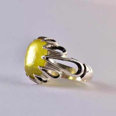 Handmade Yellow Rings | AlAliGems | Yellow Vintage Ring Yellow Stone | US Size 10.25 - Al Ali Gems