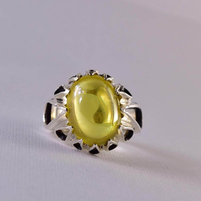 Handmade Yellow Rings | AlAliGems | Yellow Vintage Ring Yellow Stone | US Size 10.25 - Al Ali Gems