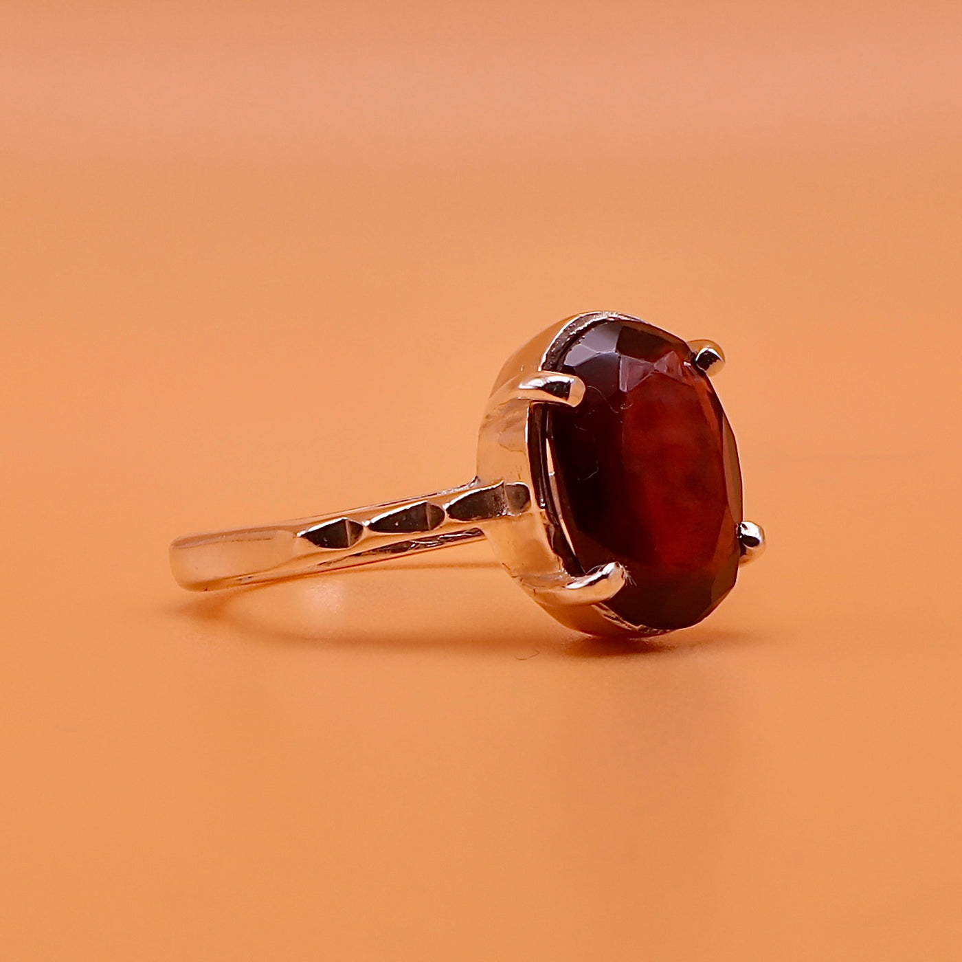 Handmade Yaqoot Silver Ring For Ladies | Ruby Stone Ring US Size 8 - Al Ali Gems