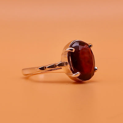 Handmade Yaqoot Silver Ring For Ladies | Ruby Stone Ring US Size 8 - Al Ali Gems