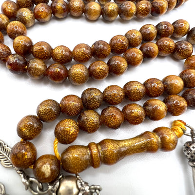 Gold Coral 99 Beads | مسبحة يسر Yusr Tasbih - Al Ali Gems