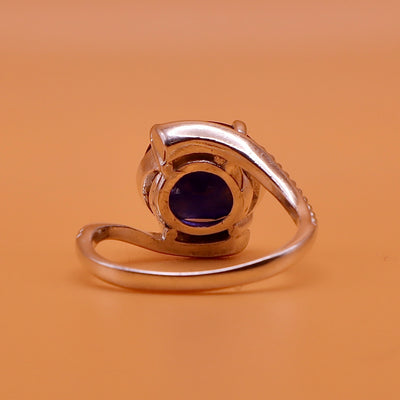 Sapphires Ring for Ladies - Handmade Sterling Silver Persian Ring - US Size 8 - AlAliGems