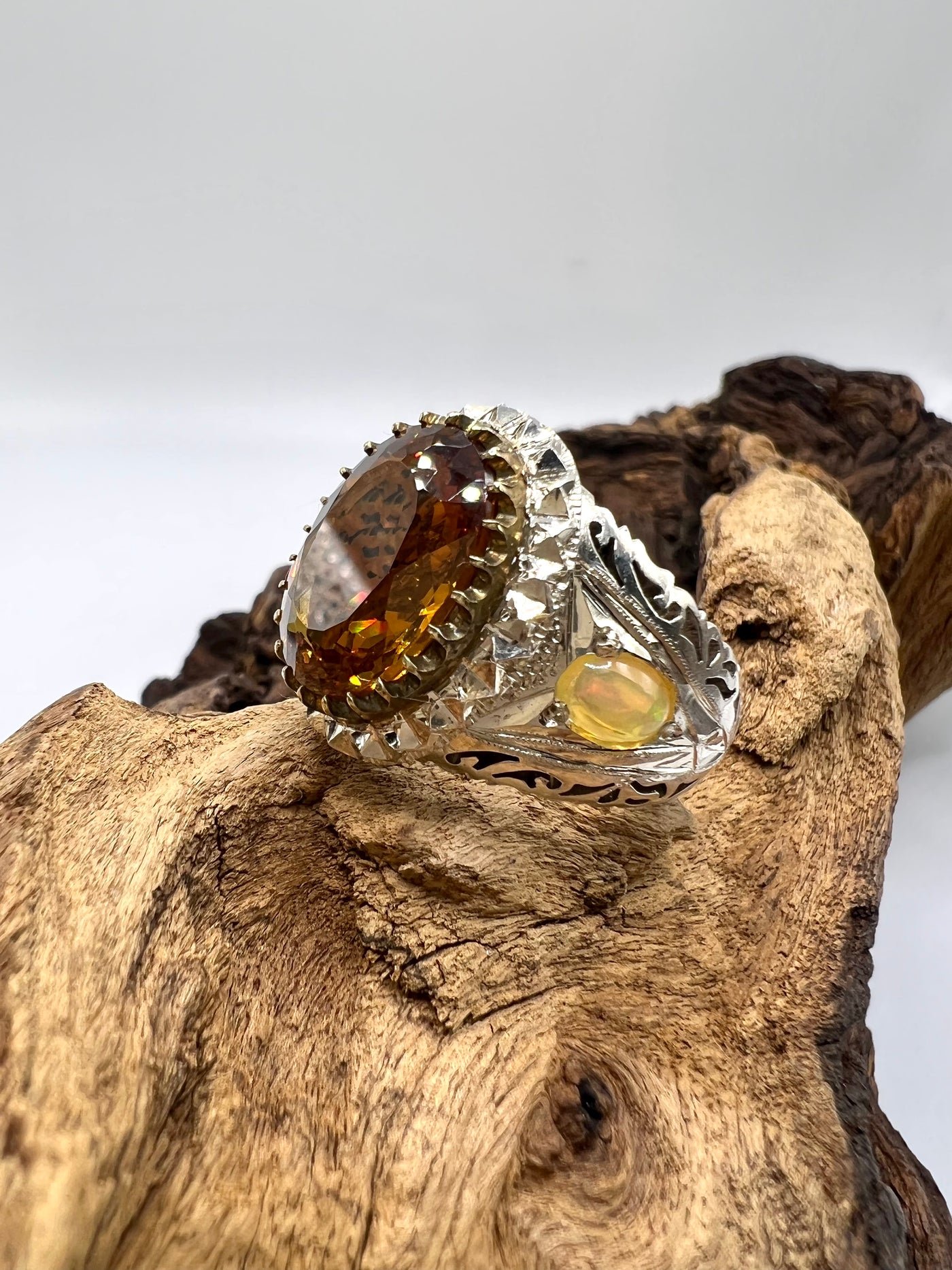 Handmade Silver Ring For Men | Alexandrite with Opal Ring | AlAliGems | Color Changing Ring - Al Ali Gems