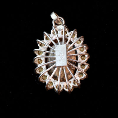 Neyshabur Turquoise Stone Pendant | Feroza Pendant with Cubic Zirconia - Al Ali Gems