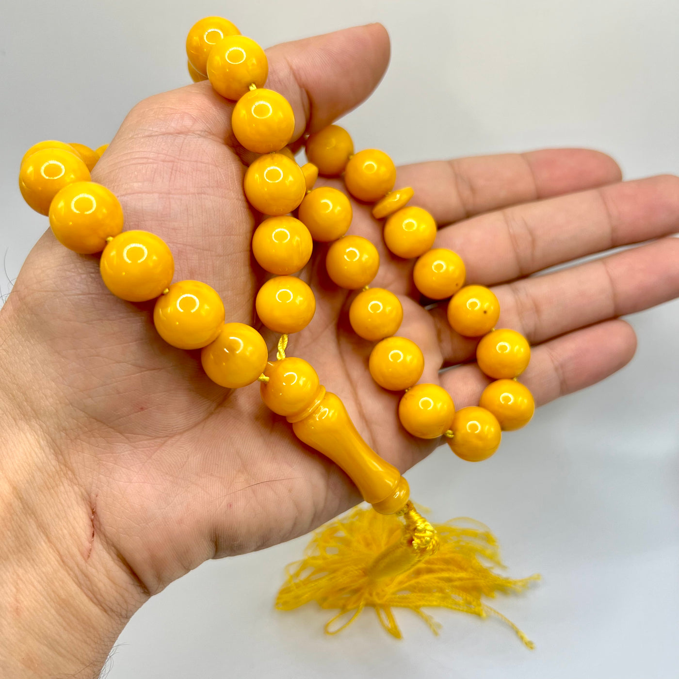 Amber Sandalos Bakelite Tasbih سندلس بكلايت مسكي معرق قديم⁩ - AlAliGems