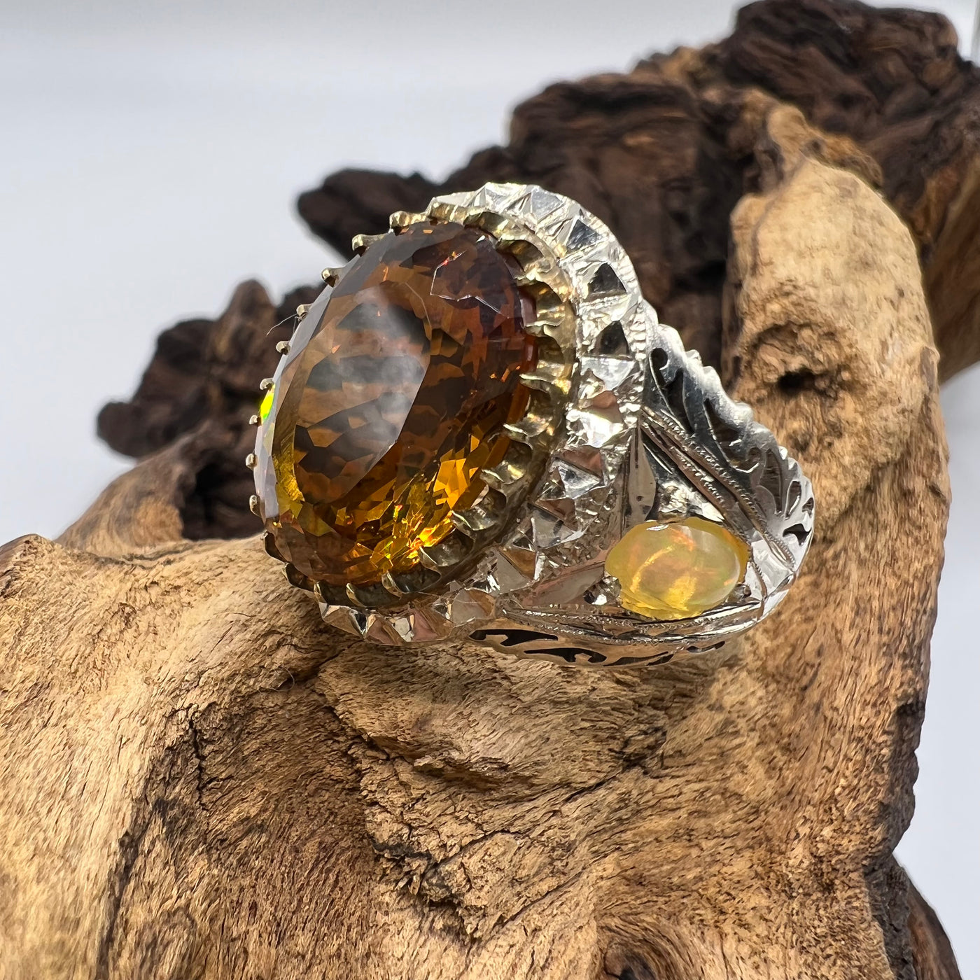 Handmade Silver Ring For Men | Alexandrite with Opal Ring | AlAliGems | Color Changing Ring - Al Ali Gems