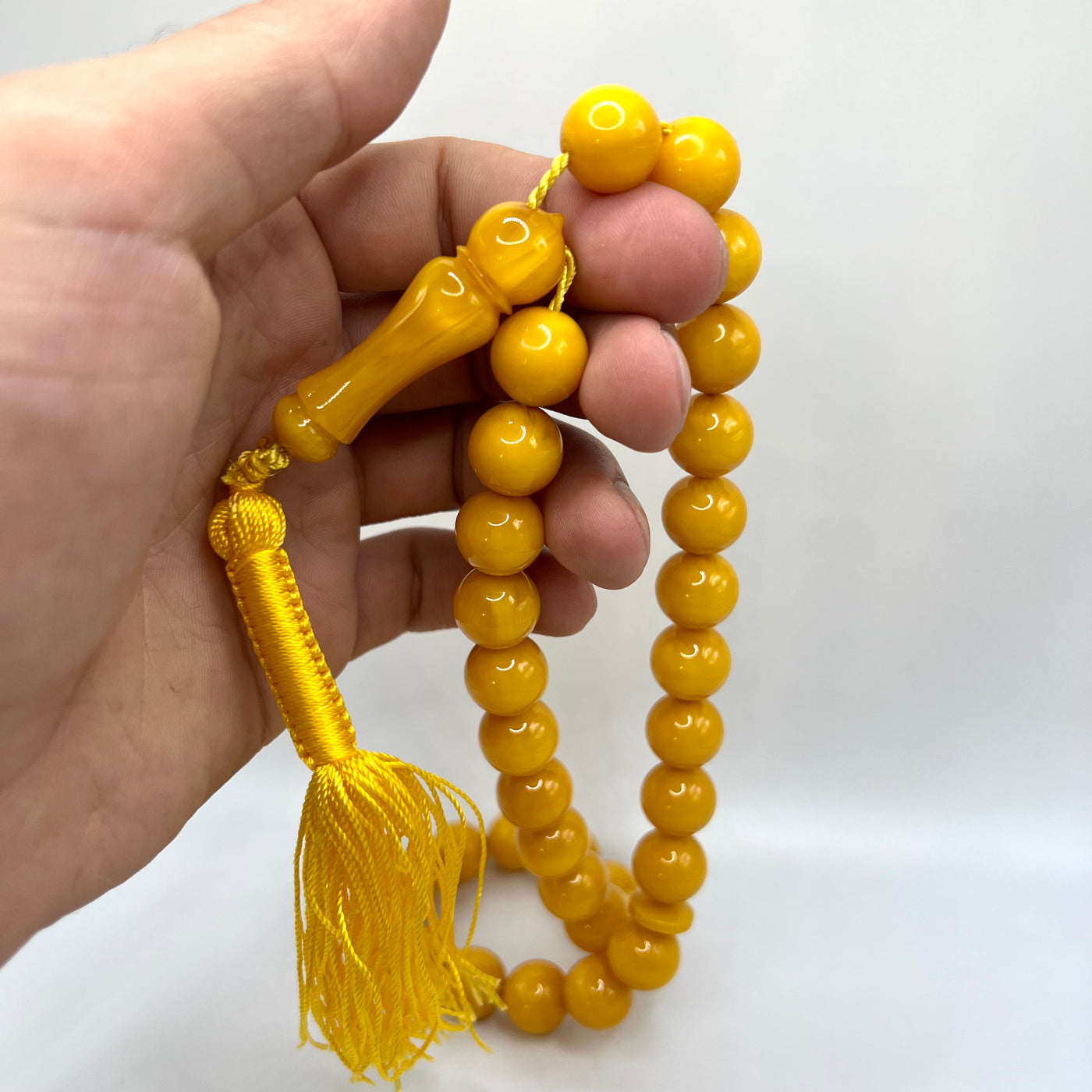 Amber Sandalos Bakelite Tasbih سندلس بكلايت مسكي معرق قديم⁩ - AlAliGems