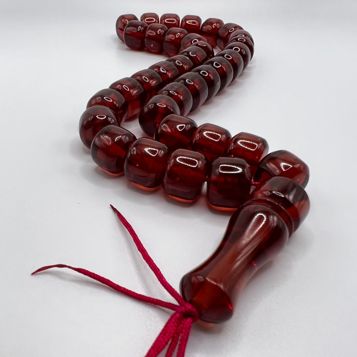 Vintage Red/Flakes Bakelite Tasbih Sandalos Tasbih سبحة بكلايت الماني احمر - Al Ali Gems