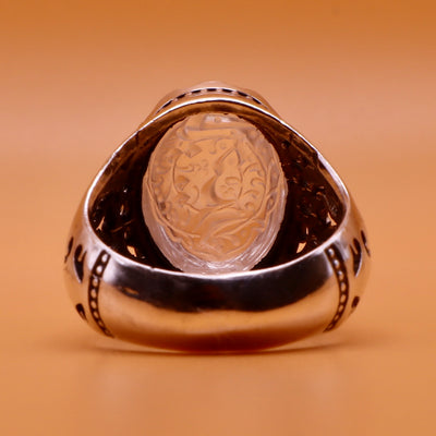 Ya Haider Engraved Dur Najaf Ring | خاتم در النجف الاصلي | Genuine Dur E Najaf Stone Ring | Engraved Ya Haider | US Size 10.5 - Al Ali Gems