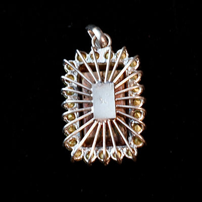 Neyshabur (Nishapur) Turquoise Stone Pendant | Feroza Pendant with Cubic Zirconia - Al Ali Gems