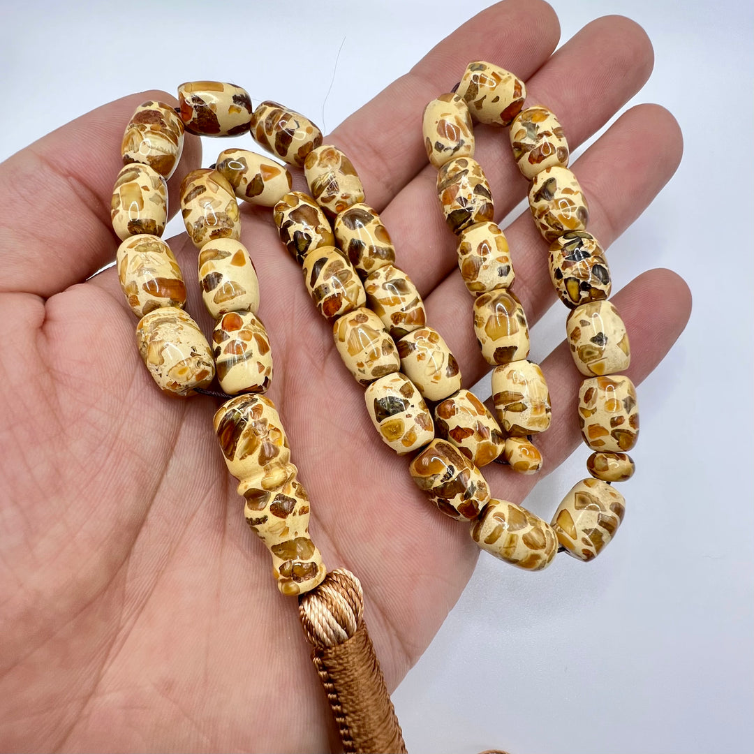 Pressed Kahraman Baltic Amber Tasbih 33 Beads - Al Ali Gems