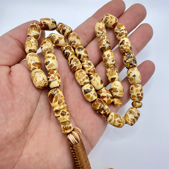 Pressed Kahraman Baltic Amber Tasbih 33 Beads - Al Ali Gems