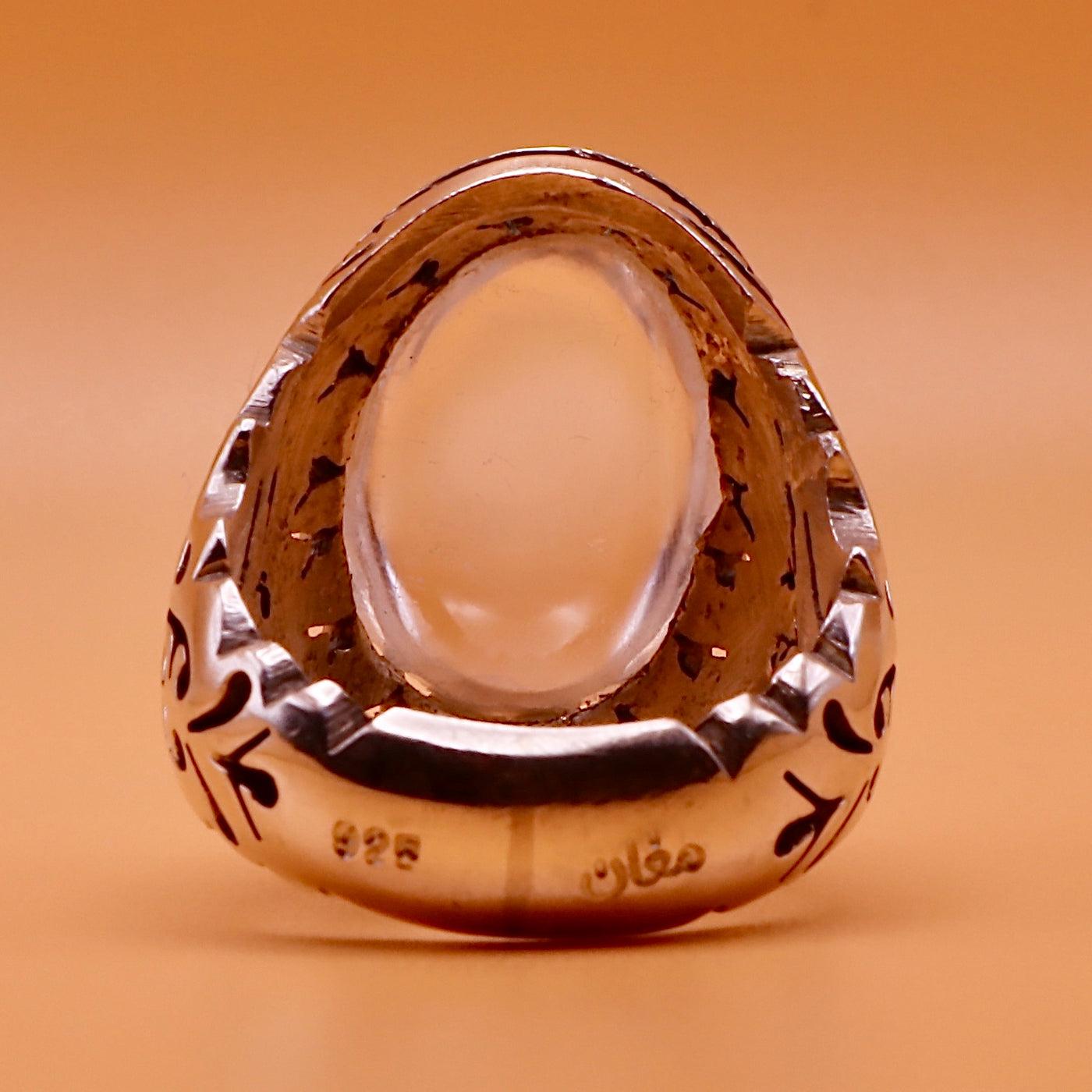 Clear Big Dur Al Najaf Stone Ring | خاتم در النجف الاصلي | Genuine Dur E Najaf Stone Ring | US Size 11.5 - Al Ali Gems