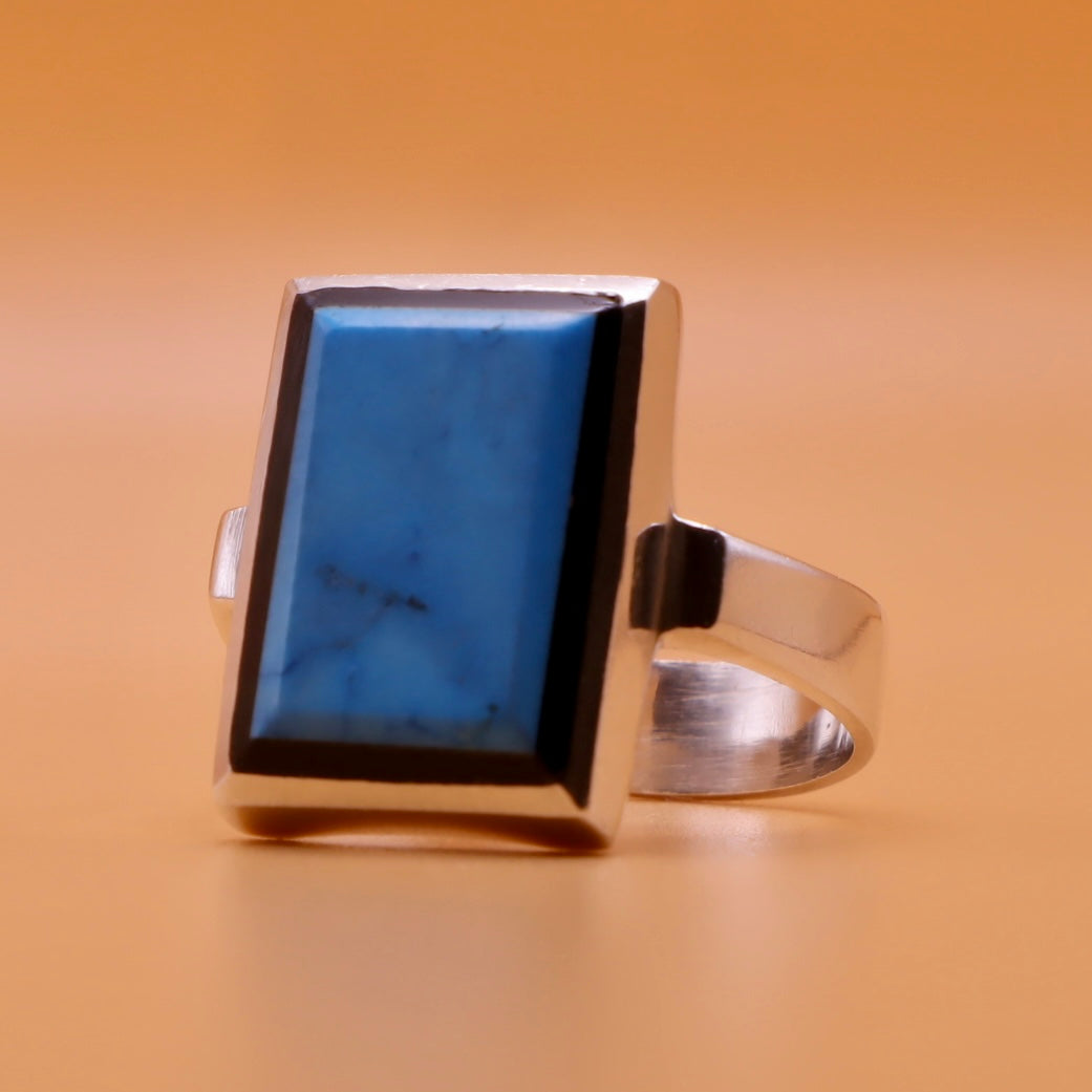 Aqeeq and Feroza Ring | Hirz Jawad Inside | Real Nyshapur Turquoise Stone US Size 10 - Al Ali Gems