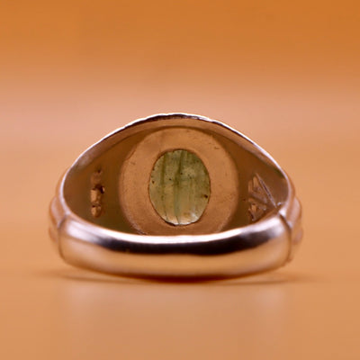 Handmade Persian Sterling Silver Ring with Emerald Stone - Al Ali Gems