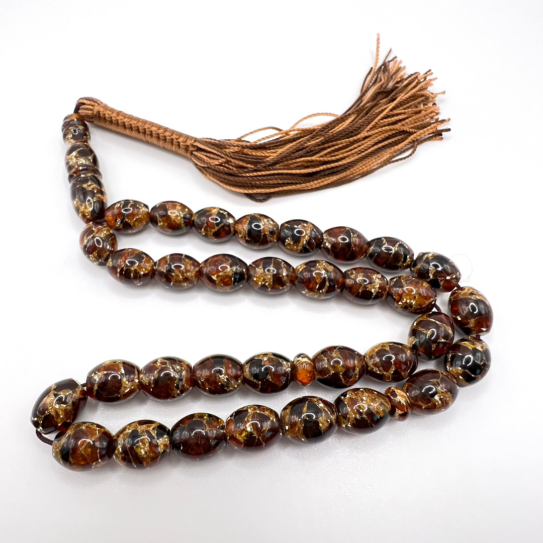 Pressed Kahraman Baltic Amber Tasbih 33 Beads - Al Ali Gems