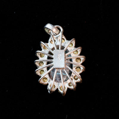 Neyshabur (Nishapur) Turquoise Stone Pendant | Feroza Pendant with Cubic Zirconia - Al Ali Gems