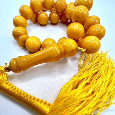 Amber Sandalos Bakelite Tasbih سندلس بكلايت مسكي معرق قديم⁩ - AlAliGems