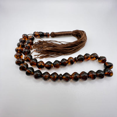Small Round Cut Kahraman Amber Tasbih 33 Beads - Al Ali Gems