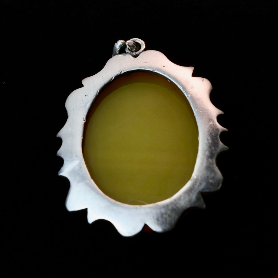 Engraved Yemeni Yellow Aqeeq Pendant - Al Ali Gems