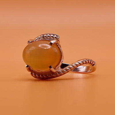 Handmade Transparent Opal Ring For Ladies | Natural Australian Opal Stone Ring | US Size 7.5 - AlAliGems