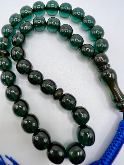 Round Green Sandalos Bakelite Tasbih سندلس بكلايت اخضر⁩⁩ - AlAliGems