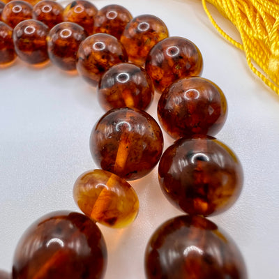 Pressed Amber Baltic Tasbih Beads Dark - Al Ali Gems