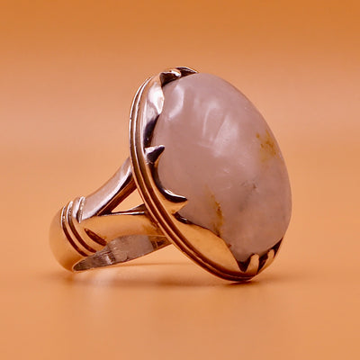 Snowy Unique Dur Najaf Stone Ring | خاتم در النجف الاصلي | Genuine Dur E Najaf Stone Ring | US Size 10.5 - Al Ali Gems
