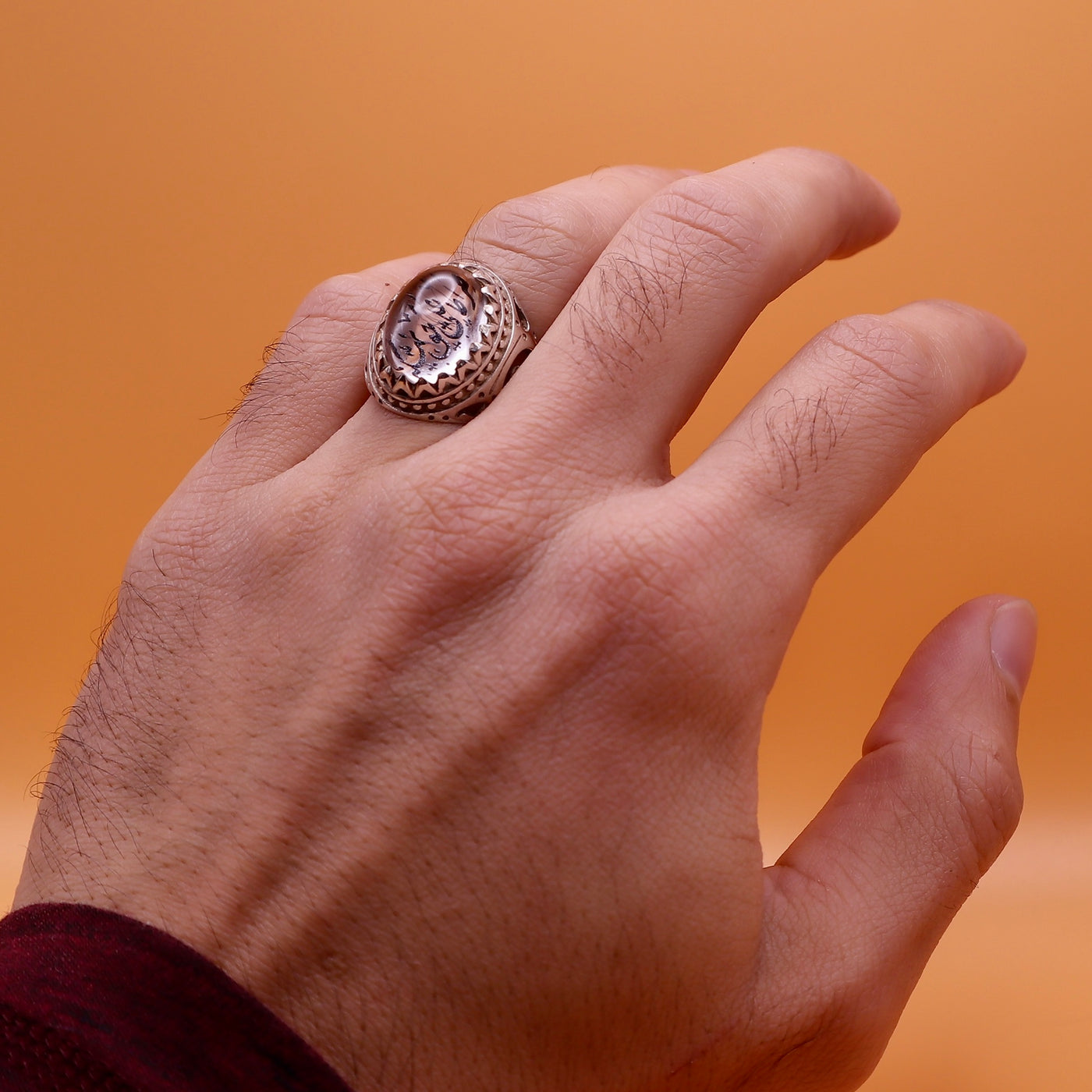 Dur e Najaf Ring Stone Ring | خاتم در النجف الاصلي | Genuine Dur E Najaf Stone Ring | Engraved Siratu Ali Haq صراط علي حق | US Size 10.5 - Al Ali Gems