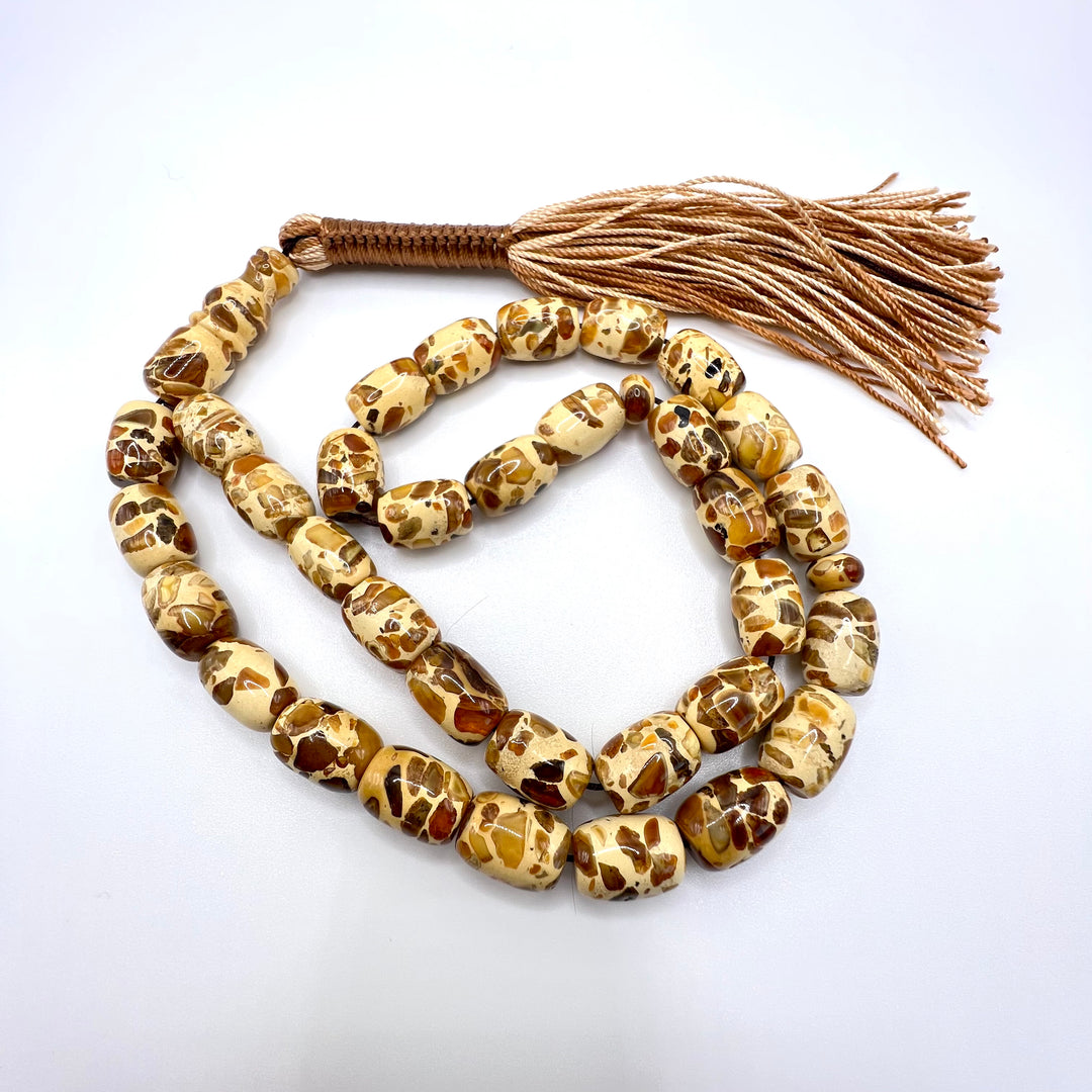 Pressed Kahraman Baltic Amber Tasbih 33 Beads - Al Ali Gems