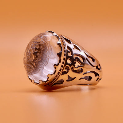 Ya Haider Engraved Dur Najaf Ring | خاتم در النجف الاصلي | Genuine Dur E Najaf Stone Ring | Engraved Ya Haider | US Size 10.5 - Al Ali Gems