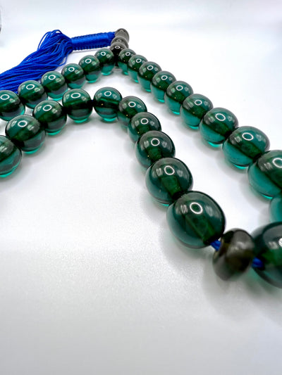 Round Green Sandalos Bakelite Tasbih سندلس بكلايت اخضر⁩⁩ - AlAliGems
