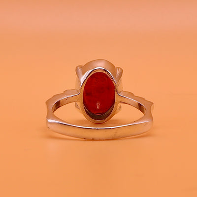 Handmade Yaqoot Silver Ring For Ladies | Ruby Stone Ring US Size 8 - Al Ali Gems