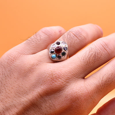 Multi Stone Sterling Silver - The Wisdom Ring (خاتم ألحكمة) - AlAliGems