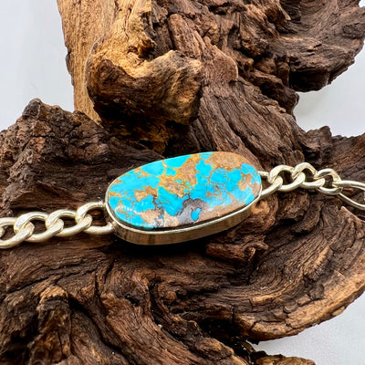 Iranian Turquoise Feroza Stone Bracelet | Original Nishapuri Feroza Stone - Al Ali Gems