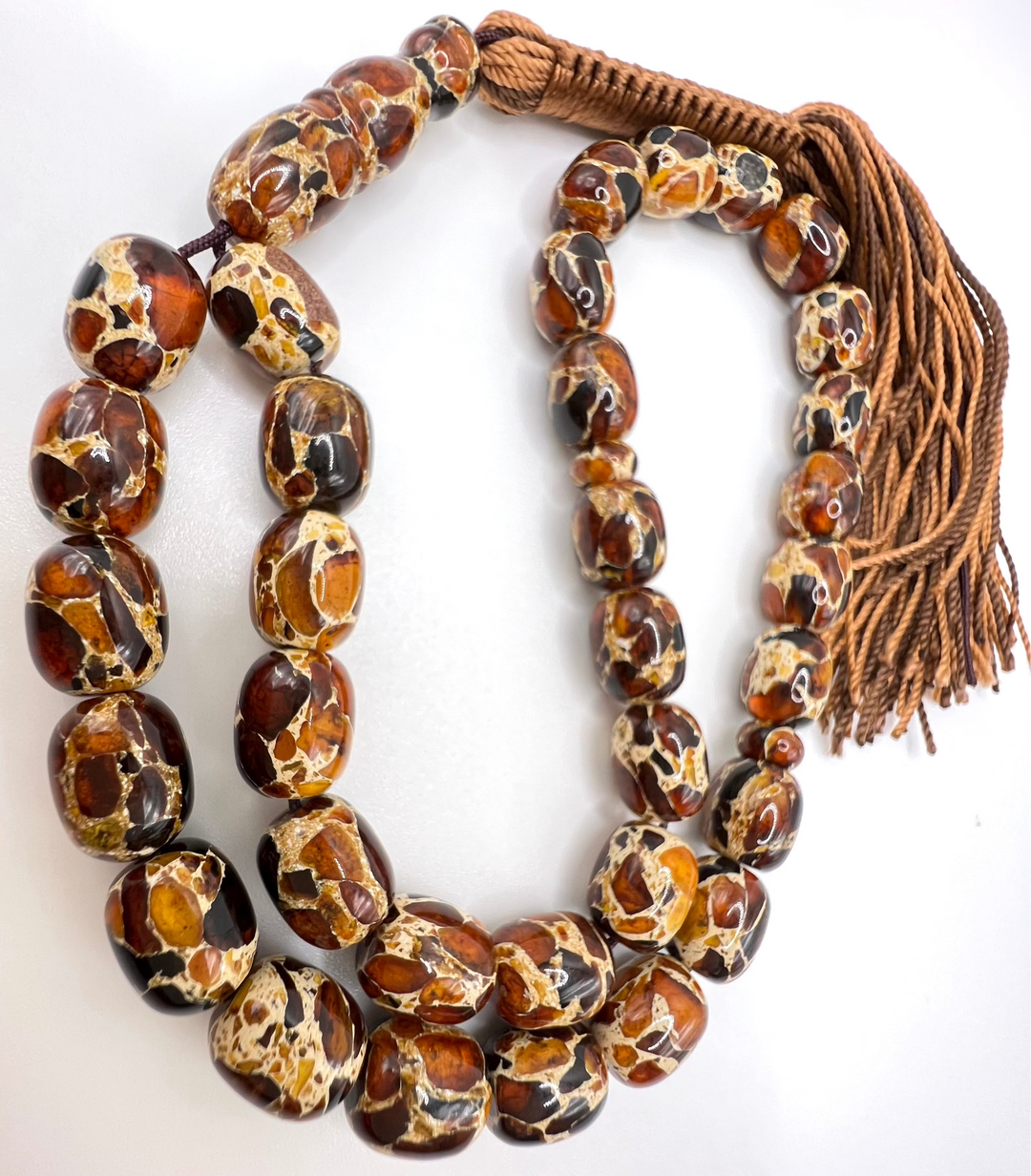 Pressed Kahraman Baltic Amber Tasbih 33 Beads - Al Ali Gems