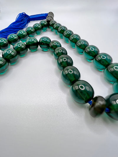 Round Green Sandalos Bakelite Tasbih سندلس بكلايت اخضر⁩⁩ - AlAliGems