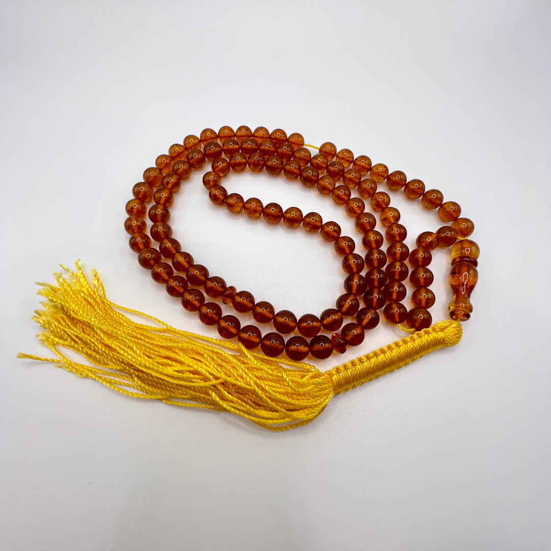 Round Shape Kahraman Amber Tasbih 99 Beads - Al Ali Gems