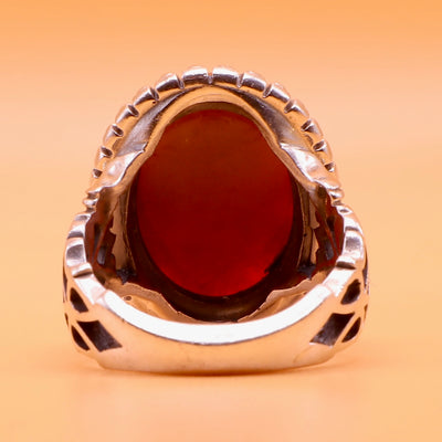 Rare Red Dur e Najaf Ring Silver | خاتم در النجف الحسيني الاصلي | AlAliGems | Genuine Dur E Najaf Stone Ring | Dur Hussaini | US Size 10 - Al Ali Gems