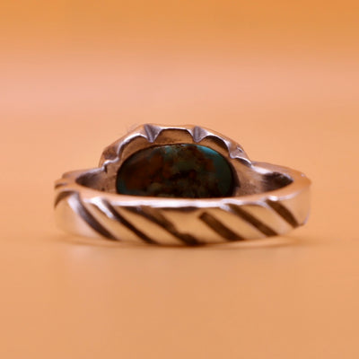 Genuine Persian Feroza Turquoise Ring | Handmade Sterling Silver Ring - AlAliGems