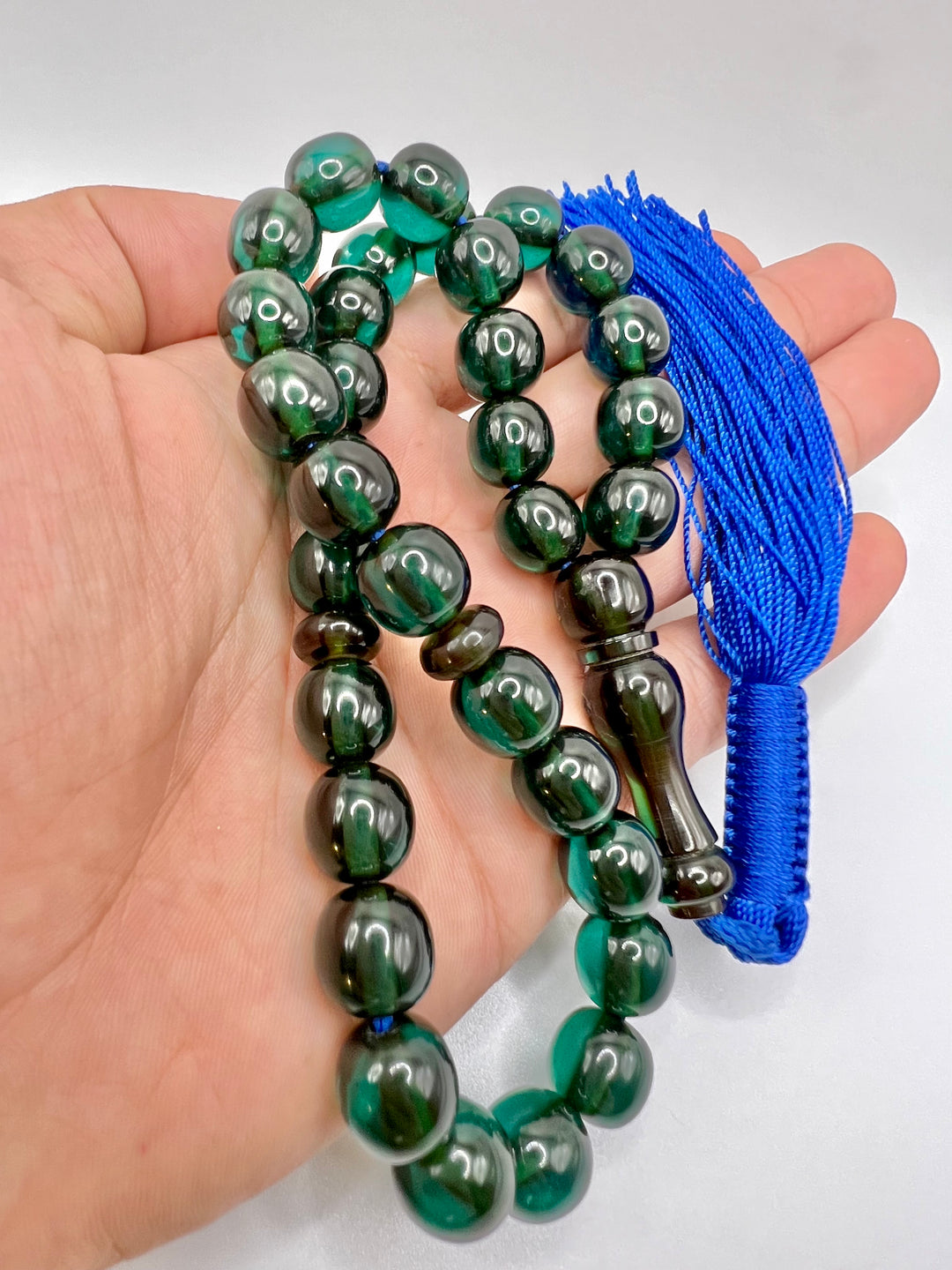 Round Green Sandalos Bakelite Tasbih سندلس بكلايت اخضر⁩⁩ - AlAliGems