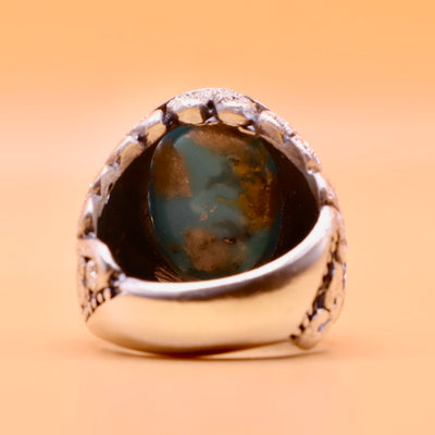 Genuine Persian Feroza Turquoise Ring - AlAliGems