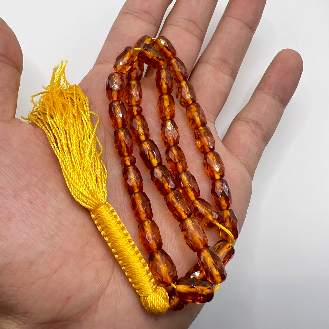 Oval Cut Pressed Amber Baltic Tasbih Beads - Al Ali Gems