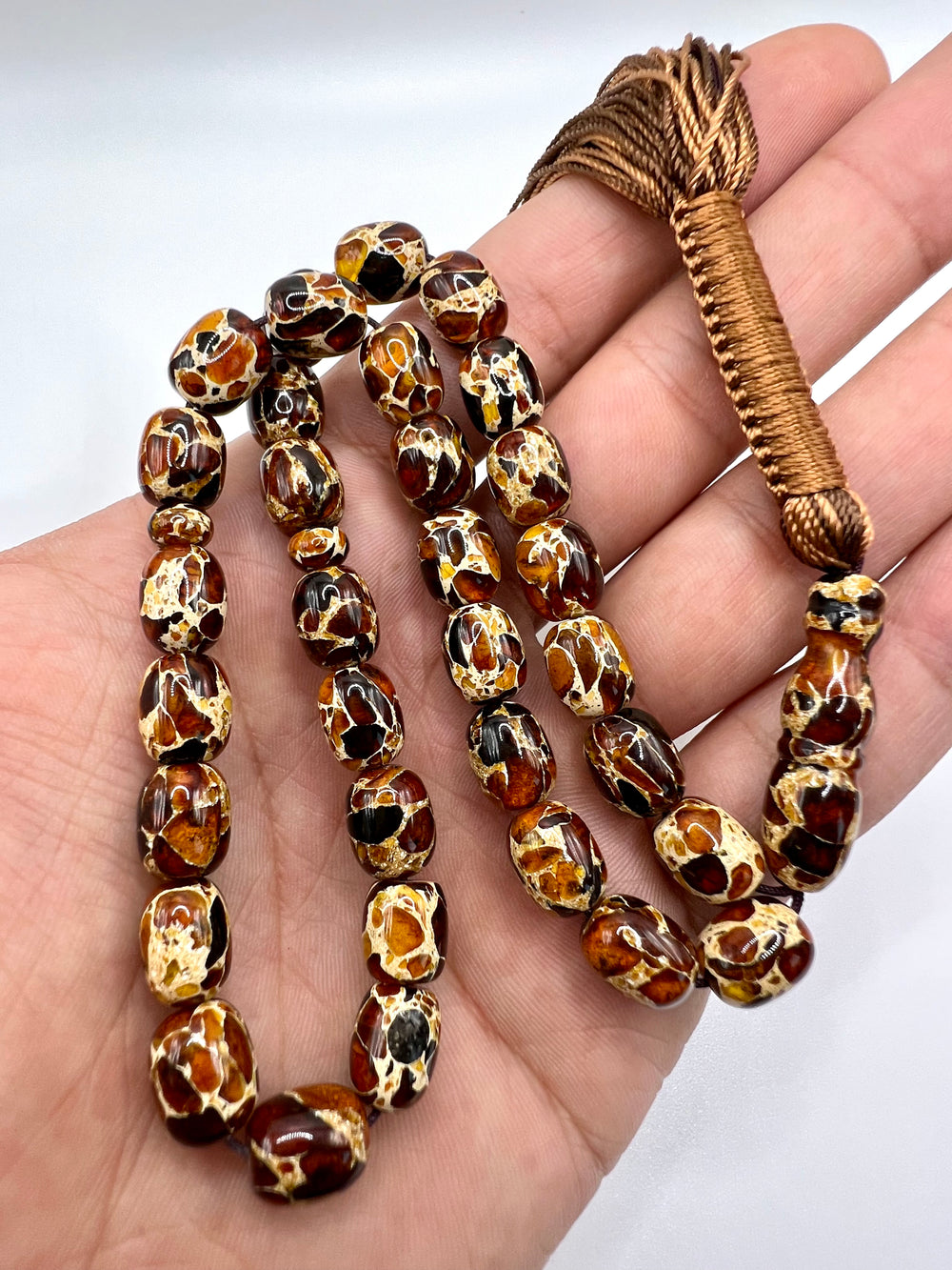 Pressed Kahraman Baltic Amber Tasbih 33 Beads - Al Ali Gems
