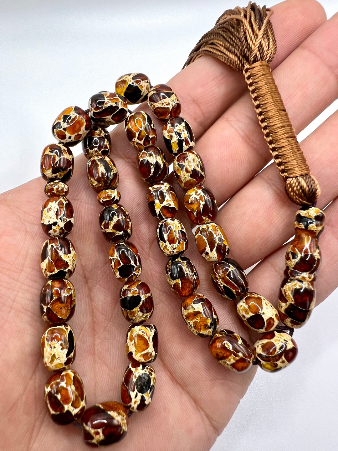 Pressed Kahraman Baltic Amber Tasbih 33 Beads - Al Ali Gems