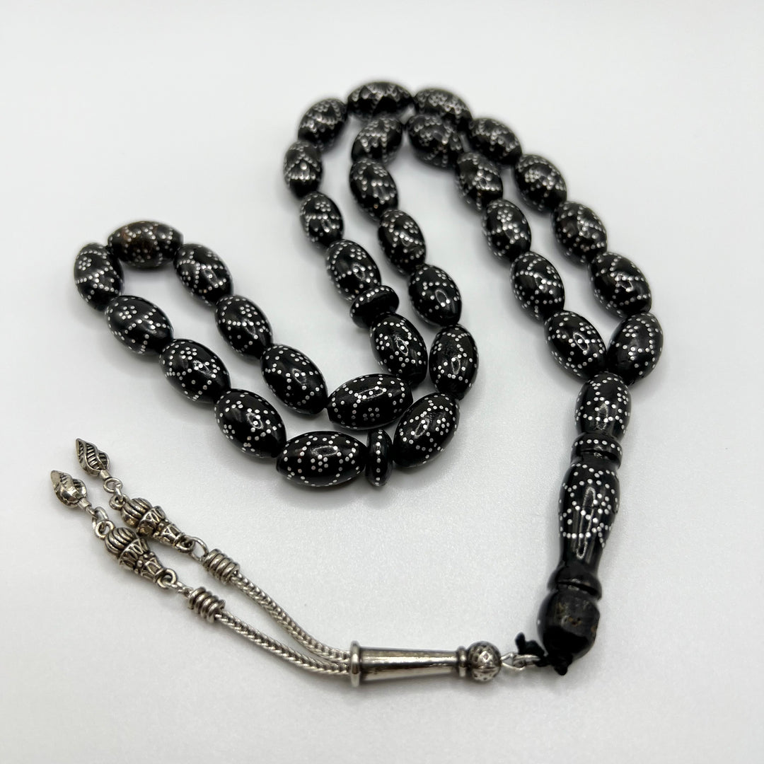 Black Coral 33 Beads | مسبحة يسر Genuine Yusr Tasbih Yusr Beads Yusur Tasbih Yusur Beads - Al Ali Gems