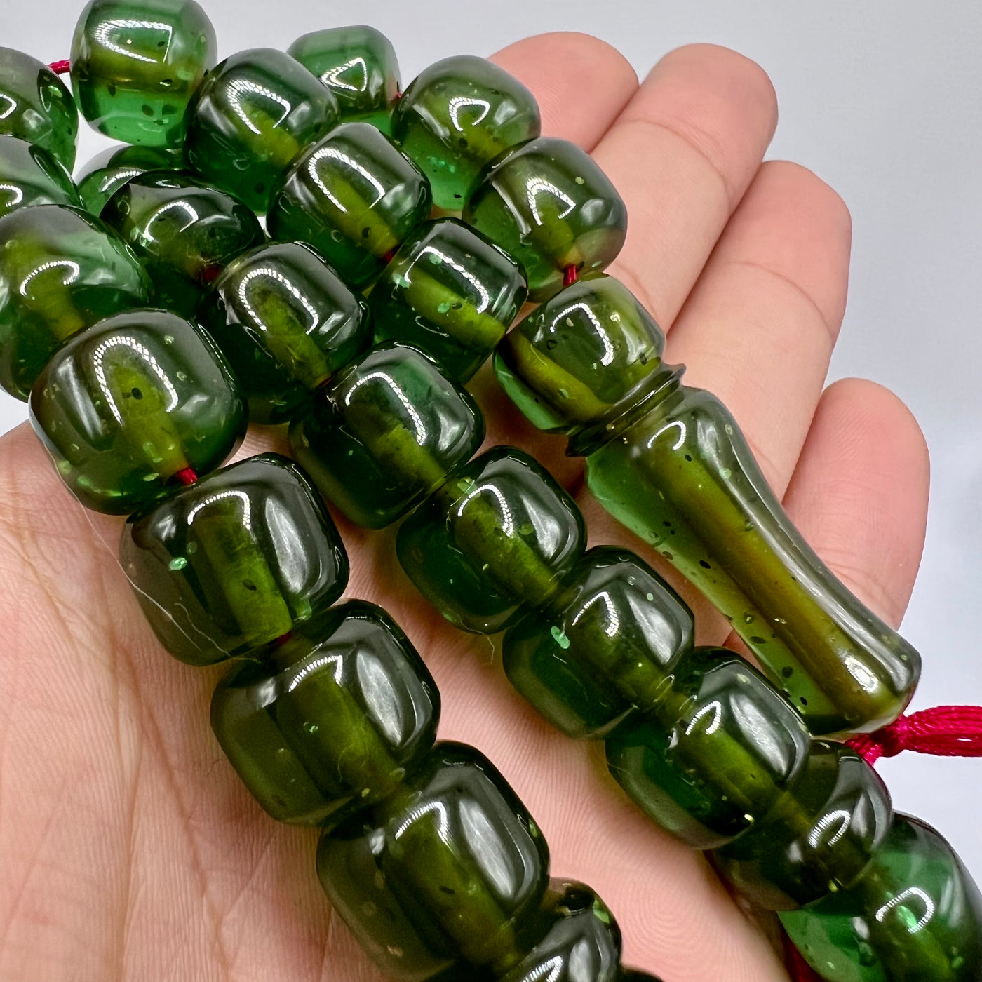 Olive Bakelite Tasbih Prayer Beads / سبحة بكلايت زيتوني - AlAliGems